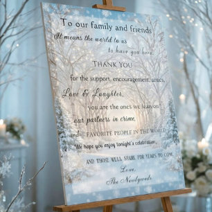 Affiche Mariage d'hiver Forêt Lumières Flocons de neige Me