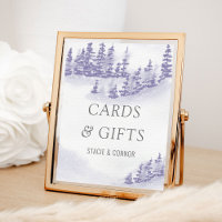 Mariage d'hiver Watercolor Lavender Cartes et cade