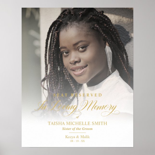 Affiche Mariage d'Or Place Réservée en Mémoire d'un Être C (Devant)