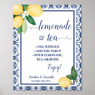Affiche Mariage Douche de Bar à Citronnade Méditerranéenne