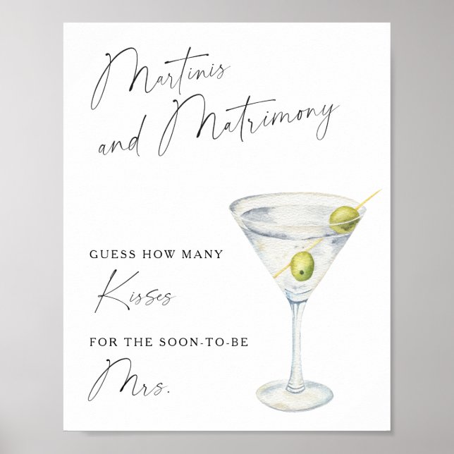 Affiche Mariage Dry Martini Combien de baisers (Devant)