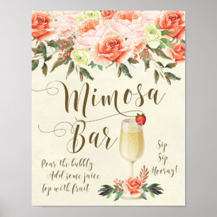 Affiche Mariage du bar Mimosa Signal pêche floral