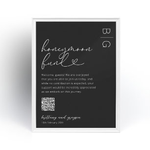 Affiche Mariage du code QR du fonds de lune de miel
