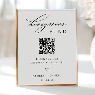 Affiche Mariage du code QR du fonds de lune de miel
