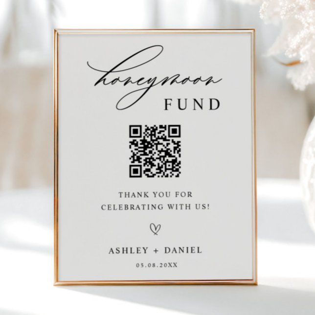 Affiche Mariage du code QR du fonds de lune de miel (Créateur téléchargé)