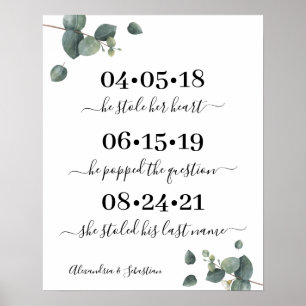 Affiche Mariage du jour meilleur Eucalyptus Date Oui Jour