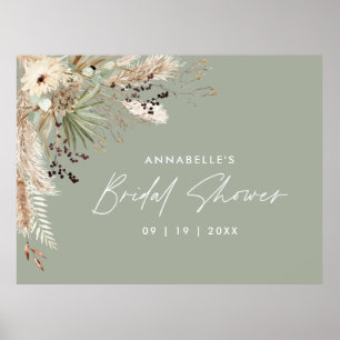 Affiche Mariage économique élégant moderne avec herbe de p