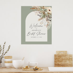 Affiche Mariage économique moderne élégant avec herbe de p