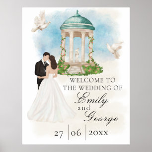 Affiche Mariage élégant avec mariée et la chambre Gazebo