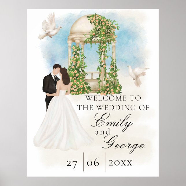 Affiche Mariage élégant avec mariée et la chambre Gazebo (Devant)