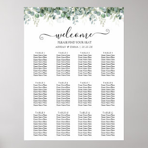 Affiche Mariage Élégant avec Verdure d'Eucalyptus