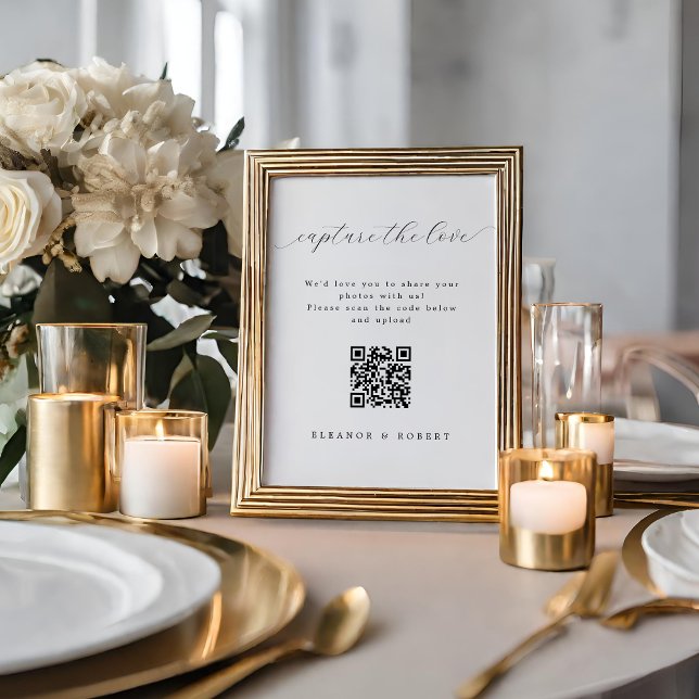 Affiche Mariage élégant capturer l'amour QR Code imprimabl (Créateur téléchargé)