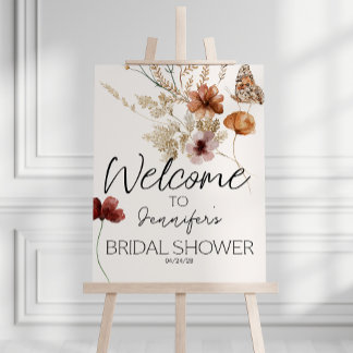 Affiche Mariage Élégant Fleurs Minuscules Vintage Fête de