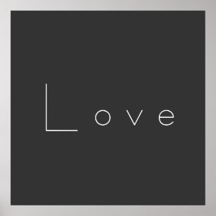 Affiche Mariage élégant gris blanc amour