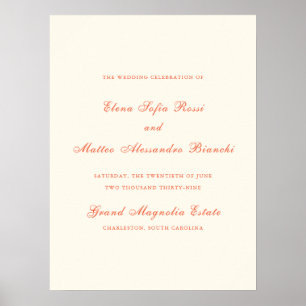 Affiche Mariage Élégant Moderne Classique Terracotta