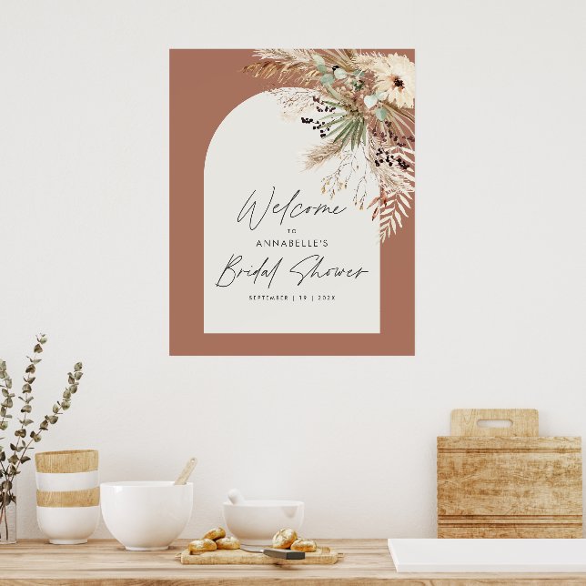 Affiche Mariage élégant moderne de pampa abordable (Cuisine)