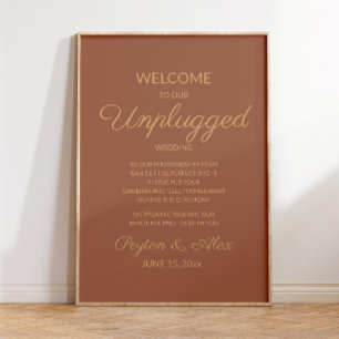 Affiche Mariage élégant non branché Terracotta Rust 