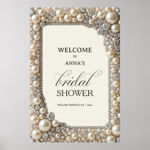 Affiche Mariage Elégant Perles