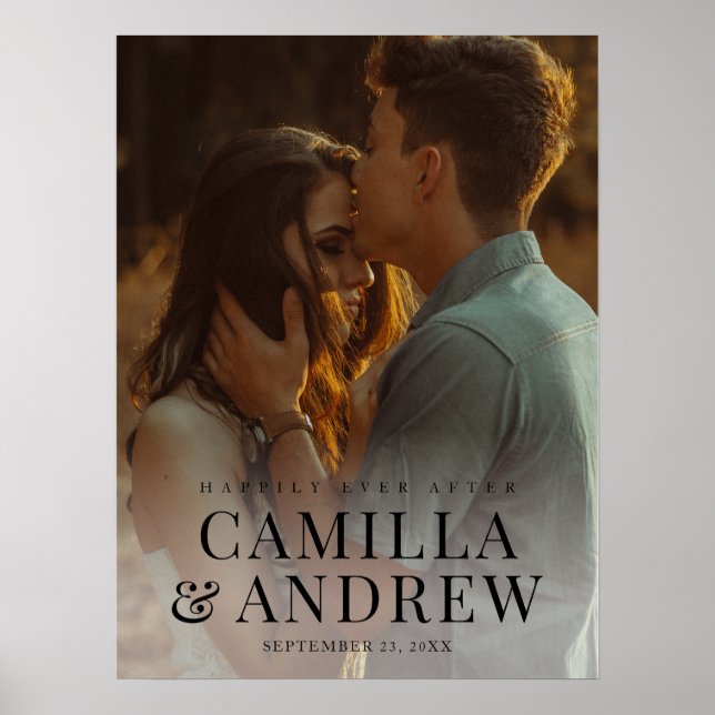 Affiche Mariage élégant photo moderne (Devant)