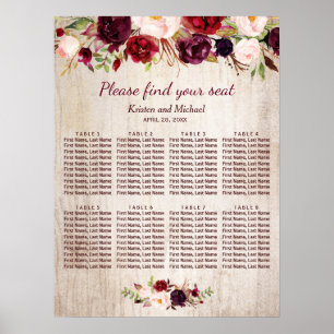 Affiche Mariage en bois rustique de Bourgogne