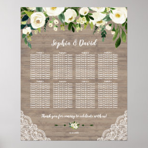 Affiche Mariage en dentelle de dentelle blanche