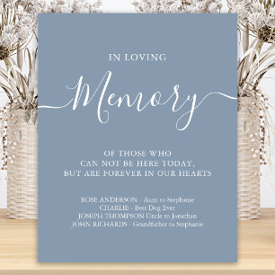 Affiche Mariage En Souvenir Affectueux Mémorial Bleu Pouss