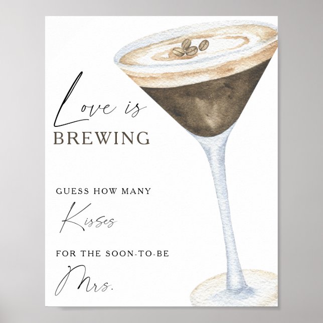 Affiche Mariage Espresso Martini combien de baisers (Devant)