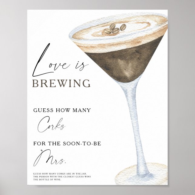 Affiche Mariage Espresso Martini Combien de bouchons  (Devant)