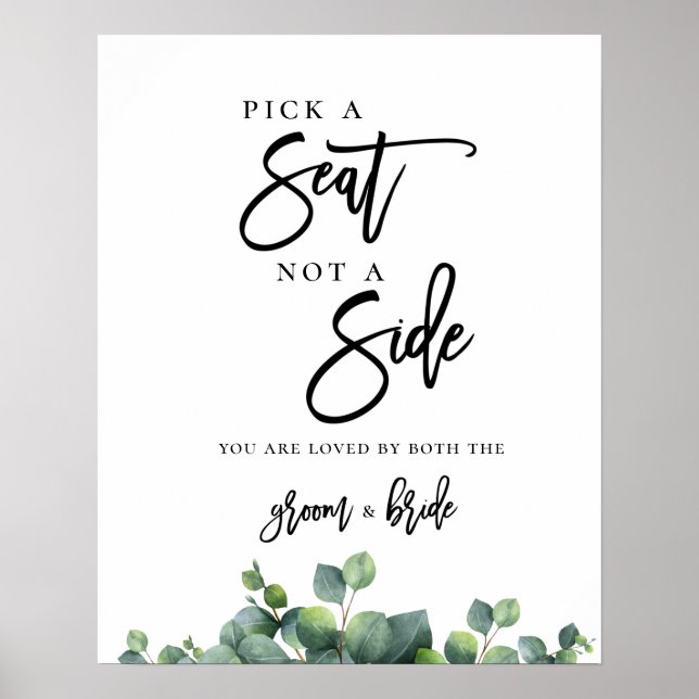 Affiche Mariage Eucalyptus Choisissez un siège et non un c (Devant)