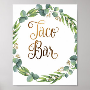Affiche Mariage Eucalyptus signe pour barre de taco