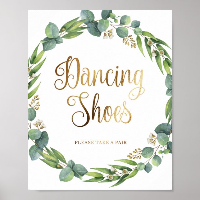 Affiche Mariage Eucalyptus signe pour chaussures de danse (Devant)