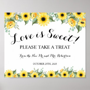 Affiche Mariage Fête de Mariage Sunflowers Love is Sweet