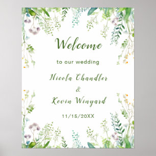 Affiche Mariage Feuille Eucalyptus Greenery