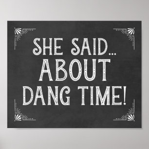 Affiche Mariage Fiançailles Photo Prop Signal Elle a dit O