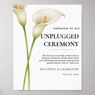 Affiche Mariage Fleur Moderne de Lys de Calla Blanc