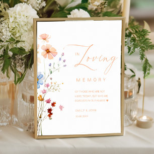 Affiche Mariage fleur sauvage "In Love Memory"