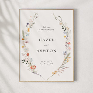 Affiche Mariage Fleur sauvage Terre Téléchargeable Bienven