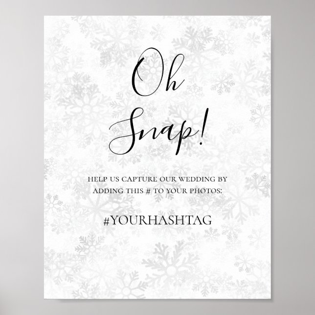 Affiche Mariage Flocon de Neige d'Hiver (Devant)