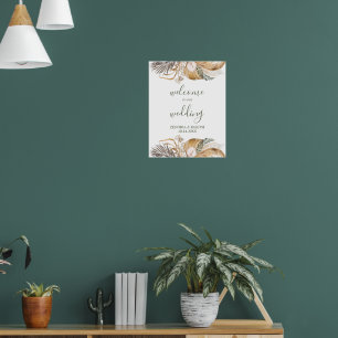 Affiche Mariage floral à feutre minimal