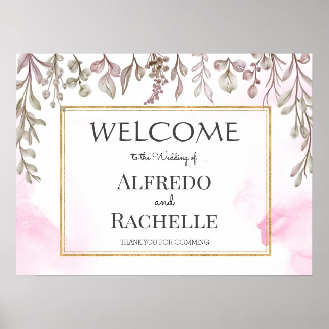 Affiche Mariage Floral au Jardin d'Été (Devant)