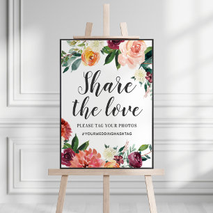 Affiche Mariage Floral Automnal Bourguignon Rustique Parta