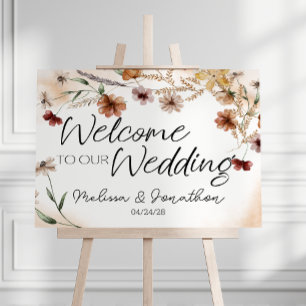 Affiche Mariage Floral Botanique Vintage Minuscule