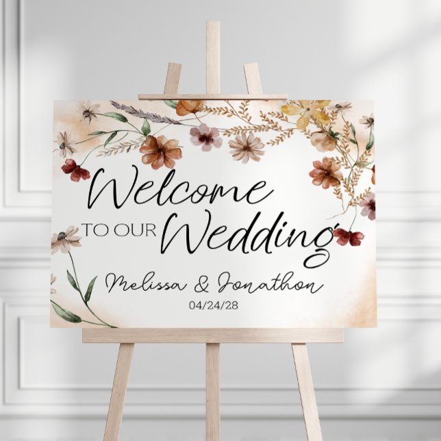 Affiche Mariage Floral Botanique Vintage Minuscule (Créateur téléchargé)