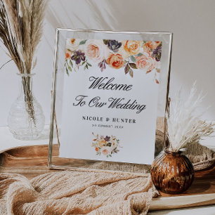 Affiche mariage floral d'automne