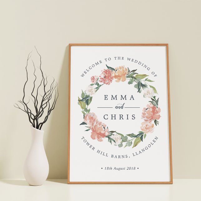 Affiche Mariage Floral de miété Bienvenue (Créateur téléchargé)