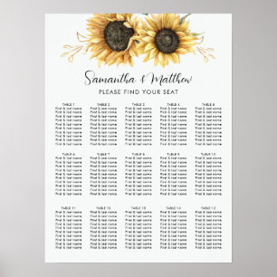 Affiche Mariage floral de tournesol Eucalyptus