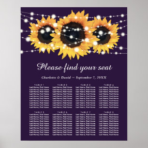 Affiche Mariage floral de tournesol violet Graphique 8