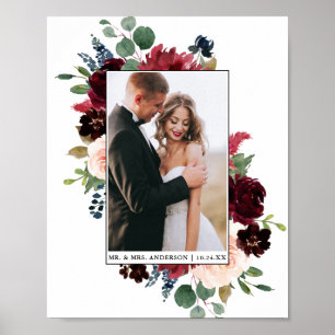 Affiche Mariage Floral Élégant à l'Aquarelle