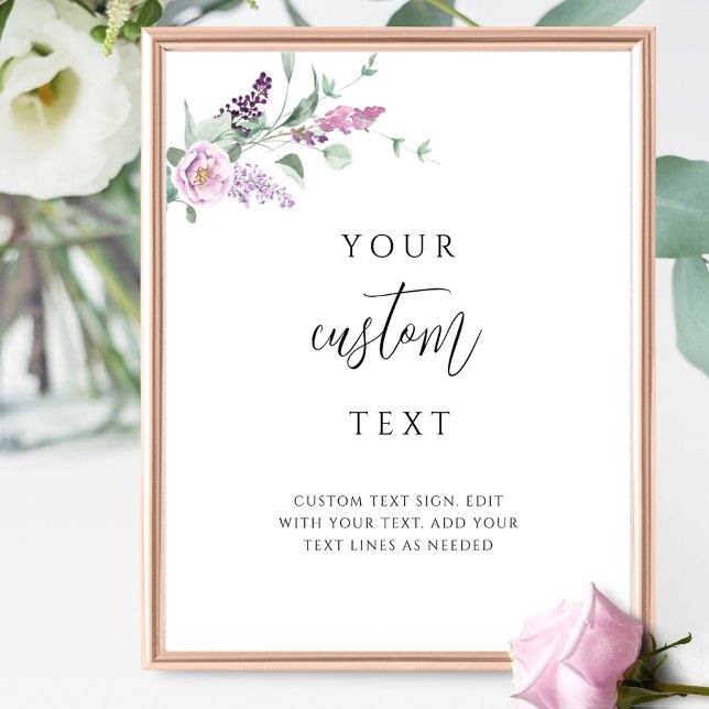 Affiche Mariage floral mauve avec texte personnalisé (Créateur téléchargé)