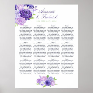 Affiche Mariage floral ultra violet